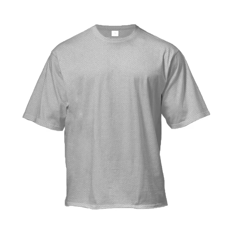 Oversized Loose Men'S Running Sport T-Shirt Gym Bodybuilding Fitness Training Clothing Summer Mesh Short Sleeves Quick Dry Shirt