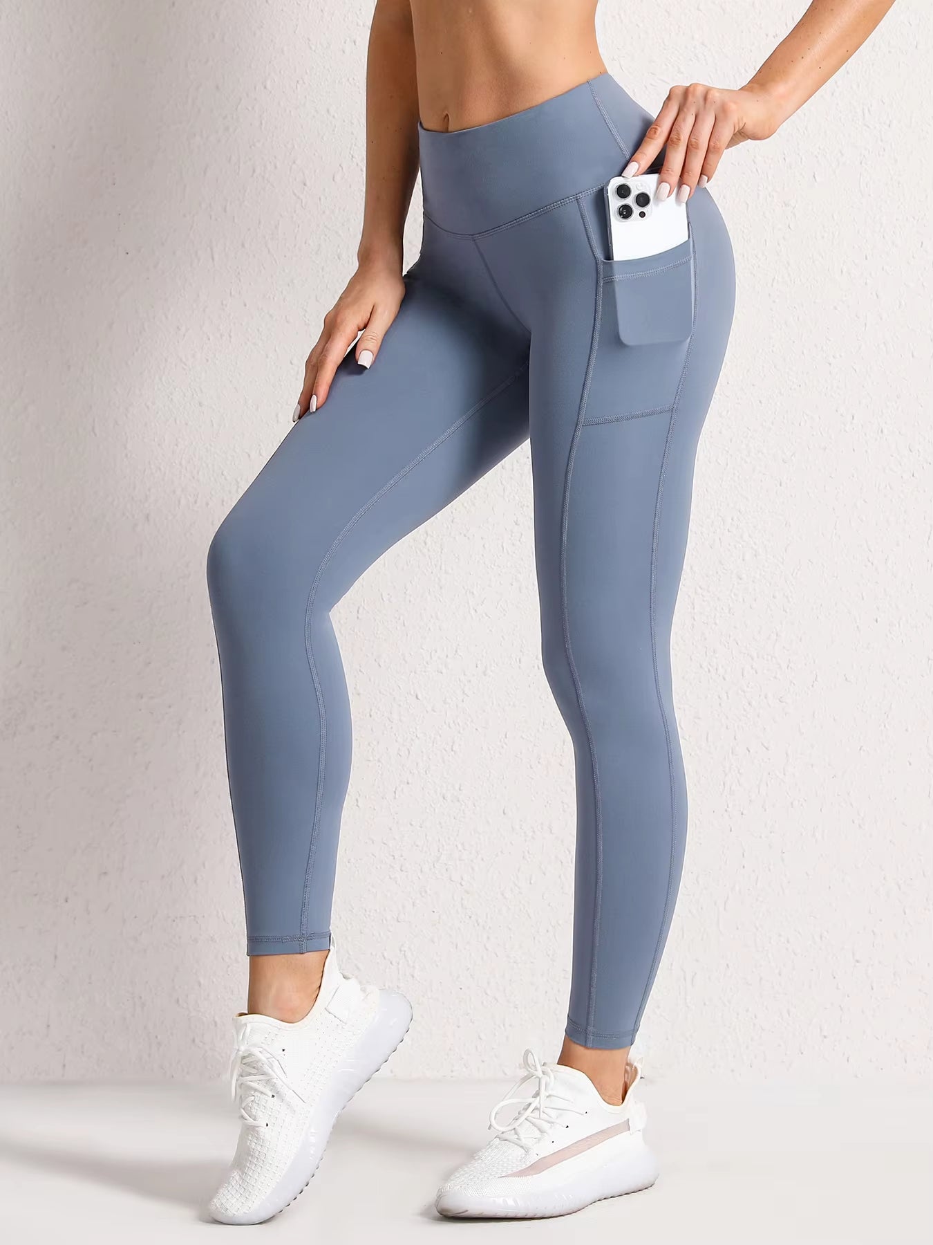 Pockets Fitness High Waist Gym Leggings Women Autumn Skinny Stretch Athletic Leggings Women Running Outdoors Pockets Pants