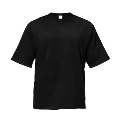 Oversized Loose Men'S Running Sport T-Shirt Gym Bodybuilding Fitness Training Clothing Summer Mesh Short Sleeves Quick Dry Shirt
