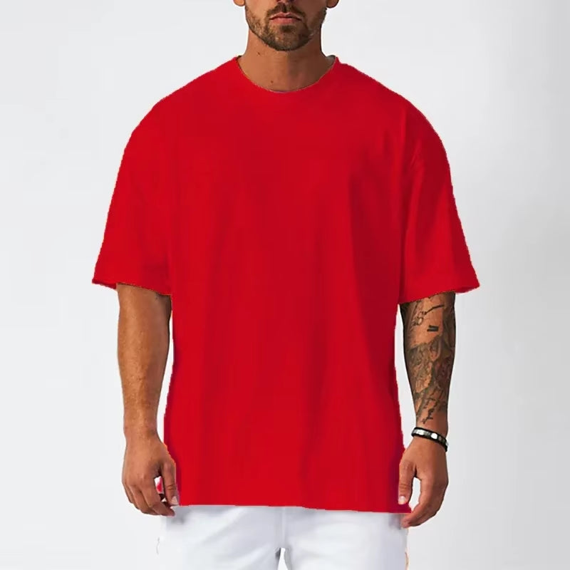 Oversized Loose Men'S Running Sport T-Shirt Gym Bodybuilding Fitness Training Clothing Summer Mesh Short Sleeves Quick Dry Shirt