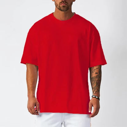 Oversized Loose Men'S Running Sport T-Shirt Gym Bodybuilding Fitness Training Clothing Summer Mesh Short Sleeves Quick Dry Shirt