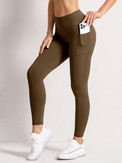 Pockets Fitness High Waist Gym Leggings Women Autumn Skinny Stretch Athletic Leggings Women Running Outdoors Pockets Pants