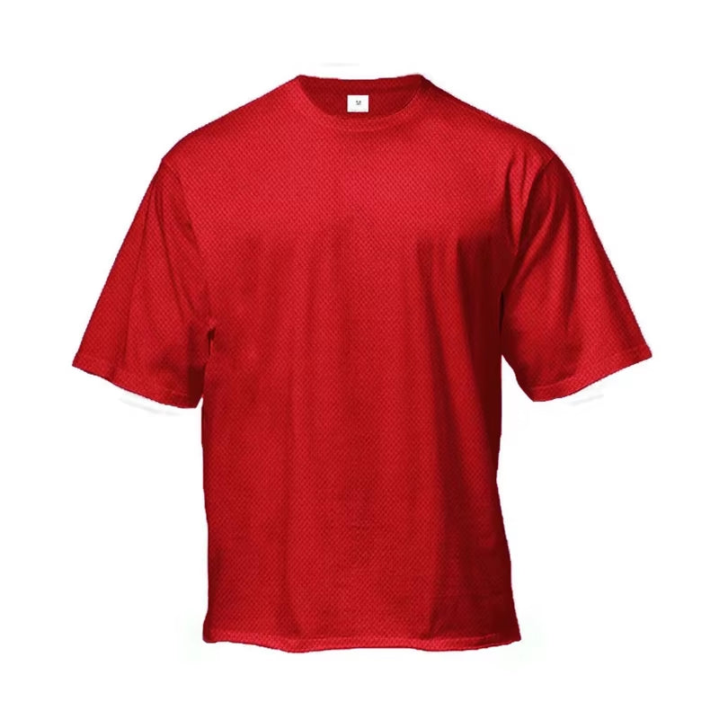 Oversized Loose Men'S Running Sport T-Shirt Gym Bodybuilding Fitness Training Clothing Summer Mesh Short Sleeves Quick Dry Shirt